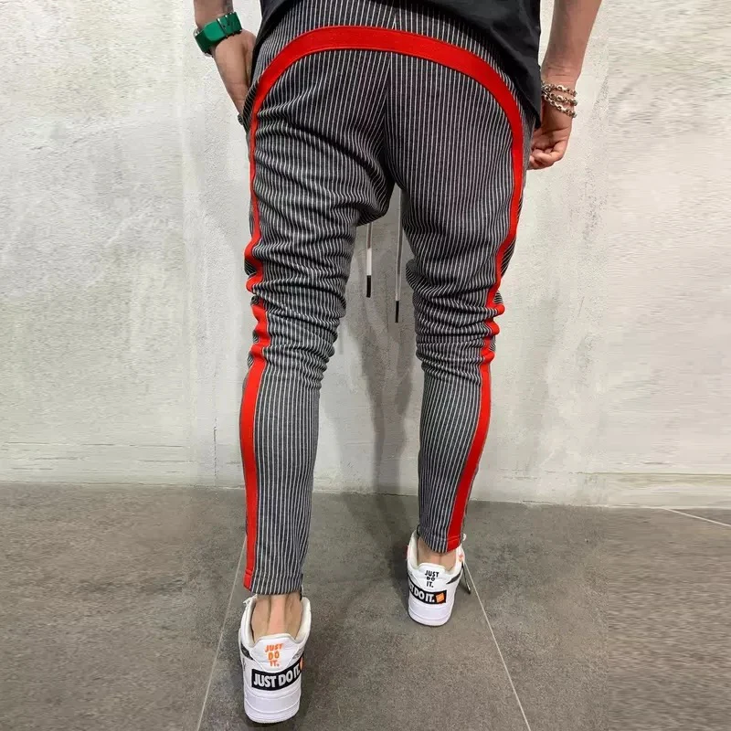 

Hot Selling Style Men's Casual Pants Men's Printed Color Matching Small Foot Active Pants