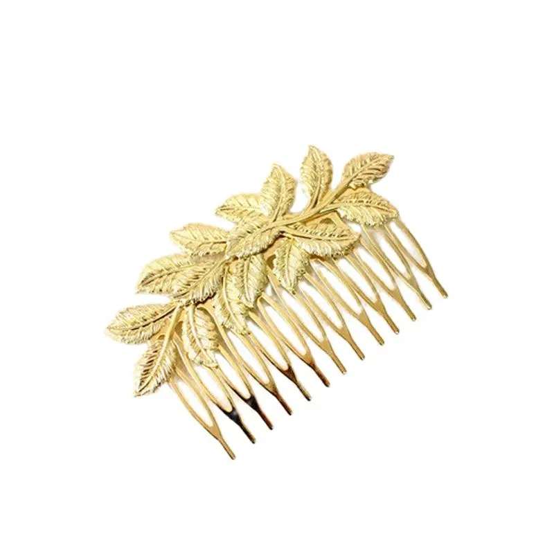 Модные заколки для волос Расческа форма золотой лист ветка шаблон Pin платье
