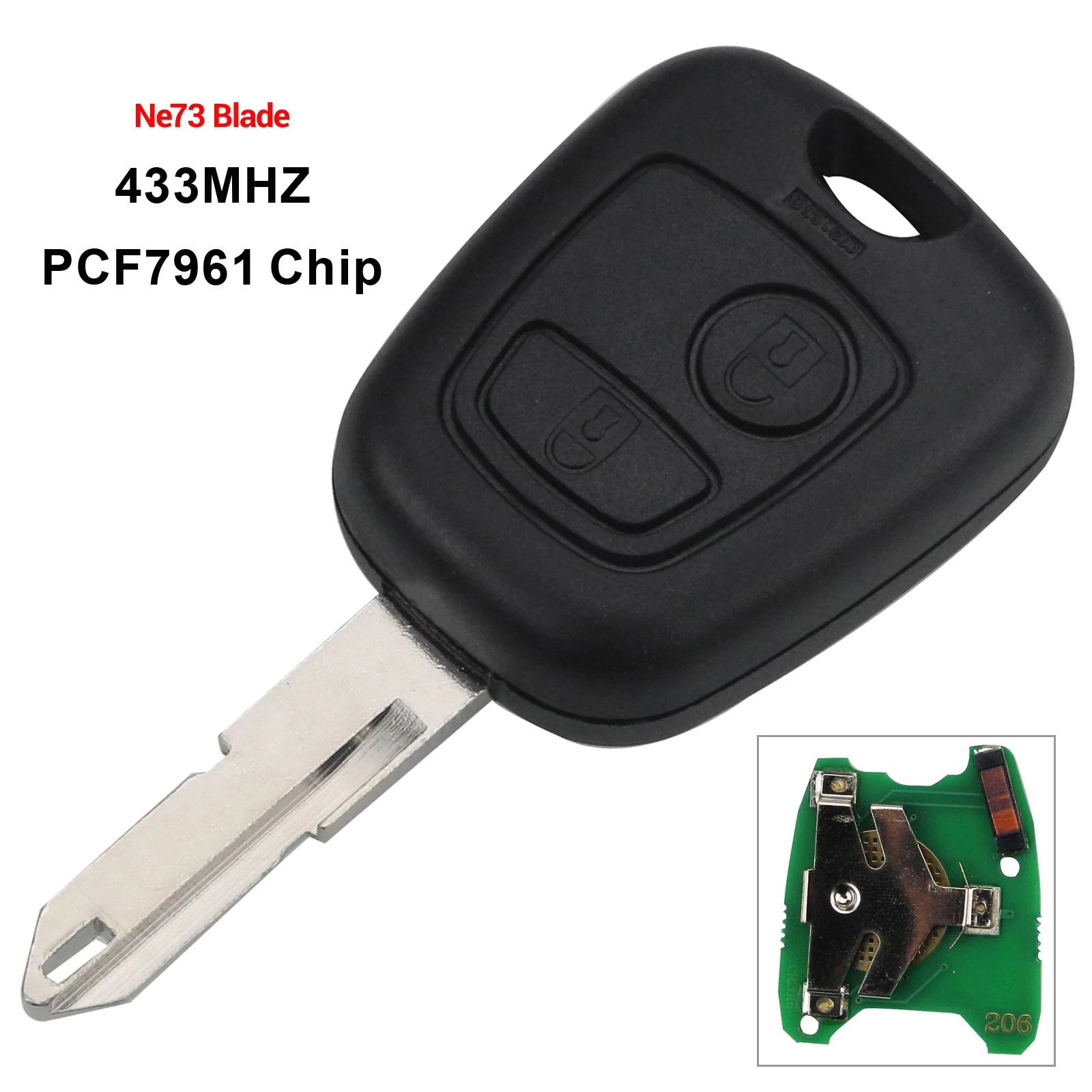 Ne73 2 кнопки дистанционного ключа автомобиля 433 МГц ID46 pcf7961 для Citroen C1 C2 C3 C4 Saxo Picasso для peugeot 106 206 306 307 107 207 407 партнер - Цвет: Ne73