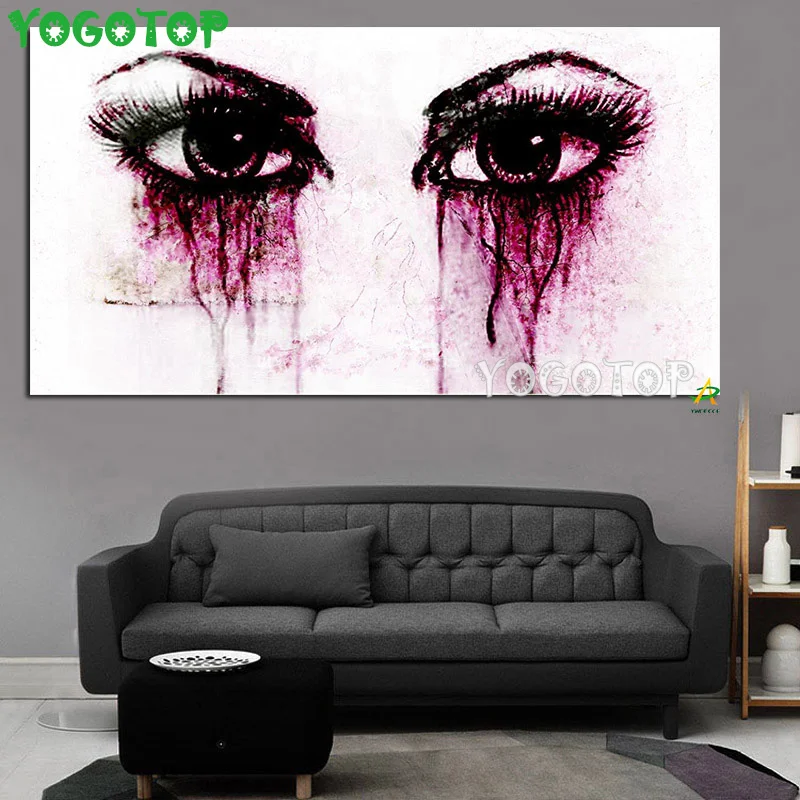 

Алмазные картины 5D DIY большие искусственные круглые квадратные Пазлы искусство абстрактная женщина плач глаза красные слезы YY4521