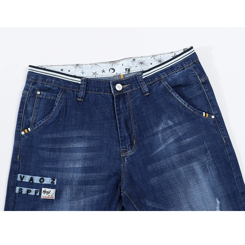 Мужские джинсы KSTUN брендовые Стрейчевые тонкие Синие рваные в стиле хип хоп для