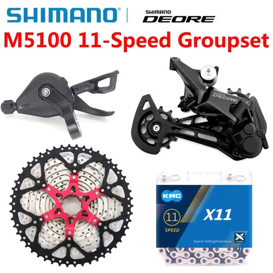 

Shimano Deore M5100 11 Скорость указано 1x11 Скорость правый рычаг переключения передач задний переключатель цепи KMC SunShine кассета 46T 50 т 52