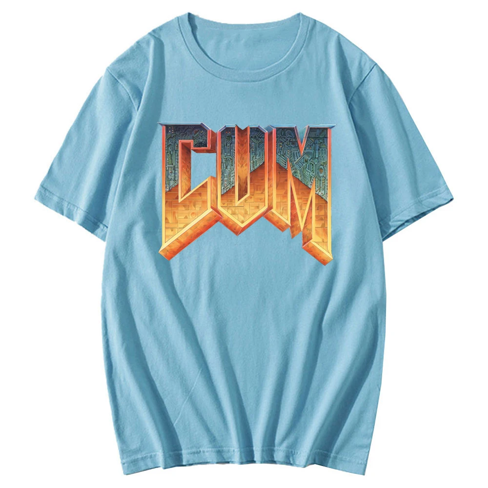 Футболка Doom Cum Мужская/женская с коротким рукавом модная повседневная тенниска