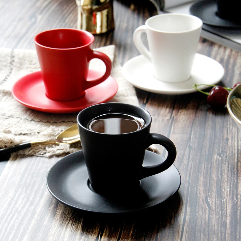 100 мл низкоглянцевая морозная текстура чашка для эспрессо набор тарелок кафе