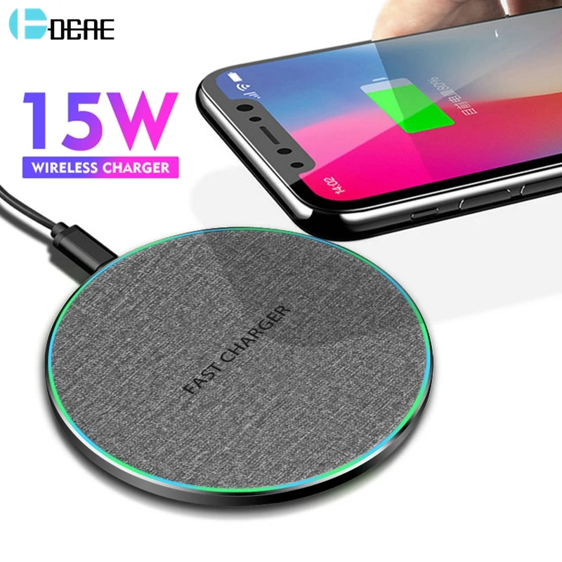 DCAE 15 Вт Быстрая зарядка USB C Беспроводное зарядное устройство для samsung S10 S9 Note 10 9 8 10 Вт Qi Quick Charge Pad для iPhone 11 Pro XS XR X 8