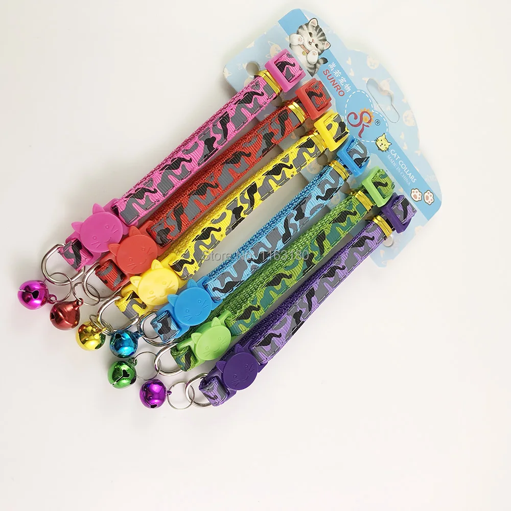 288 шт./лот ошейник для домашних животных с колокольчиком Регулируемая пряжка