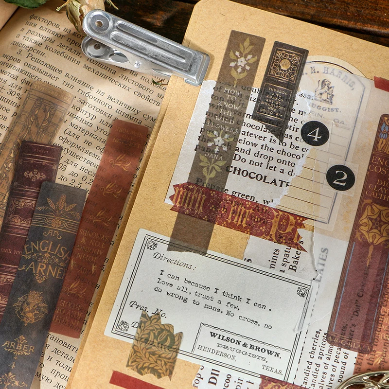 40pcs Vintage Antique Bill ruler Tickets Old Book washi paper sticker decoration stickers DIY diary scrapbooking label | Канцтовары для