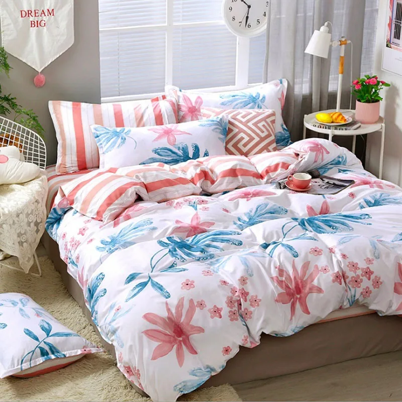 

Home Textiles Bedding Sets Home Bedding Duvet Cover Flat Sheet Skin-Friendly Aloe Cotton 3/4PCS Quilt Cover Sheet Pillowcases