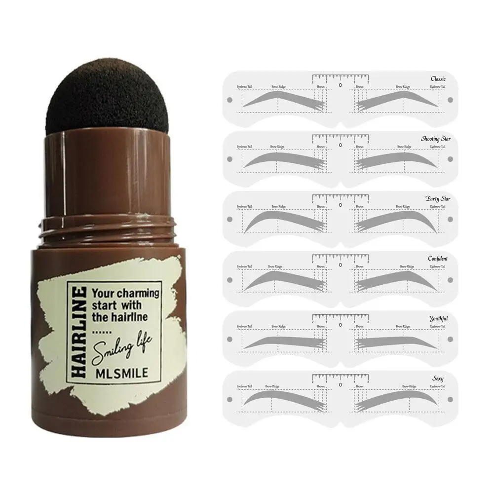 

1Pc Eyebrow Stamp 6 Kind Eyebrow Stencil Shaping Makeup Kit Waterproof Brow Powder Vegan Eye Eyebrow Definer Brow Powder Makeup