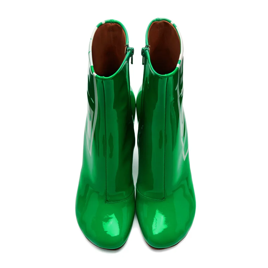 Prova Perfetto/новые зимние женские ботильоны из лакированной кожи с принтом