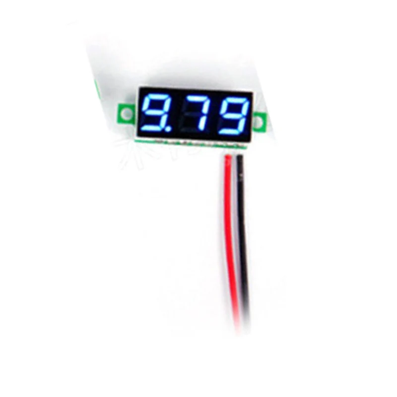 Blue Мини-Автомобильный цифровой вольтметр постоянного тока 2,5 V-30 V Напряжение метр тестер светодиодный Экран электронной части авто аксессуары Цифровой вольтметр - Цвет: Blue