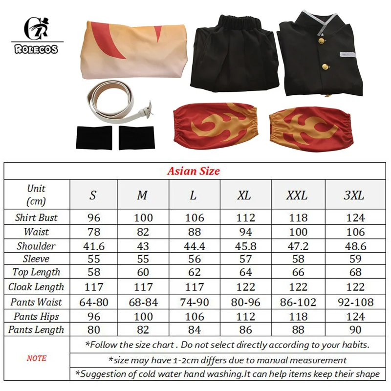 

ROLECOS Demon Slayer Rengoku Kyoujurou Cosplay Costume Anime Demon Slayer Kimetsu no Yaiba Cosplay Men Halloween Costume Kimono