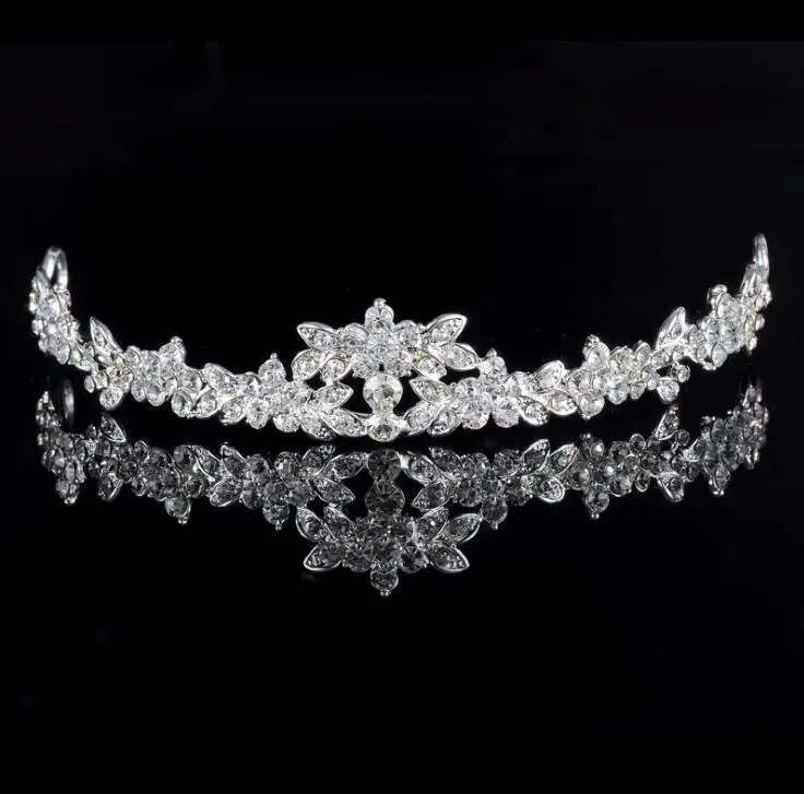Tiara Набор украшений для свадебной вечеринки, кристалл, стразы, ожерелье, серьги, тиара, набор украшений для женщин, подарок - Окраска металла: Tiara