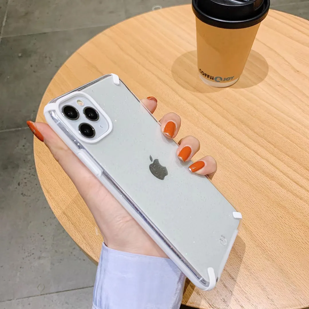 Чехол для IPhone 11 Pro 8 7 Plus 6 6s XR 12 Mini X XS Max plus блестящие мягкие прозрачные силиконовые