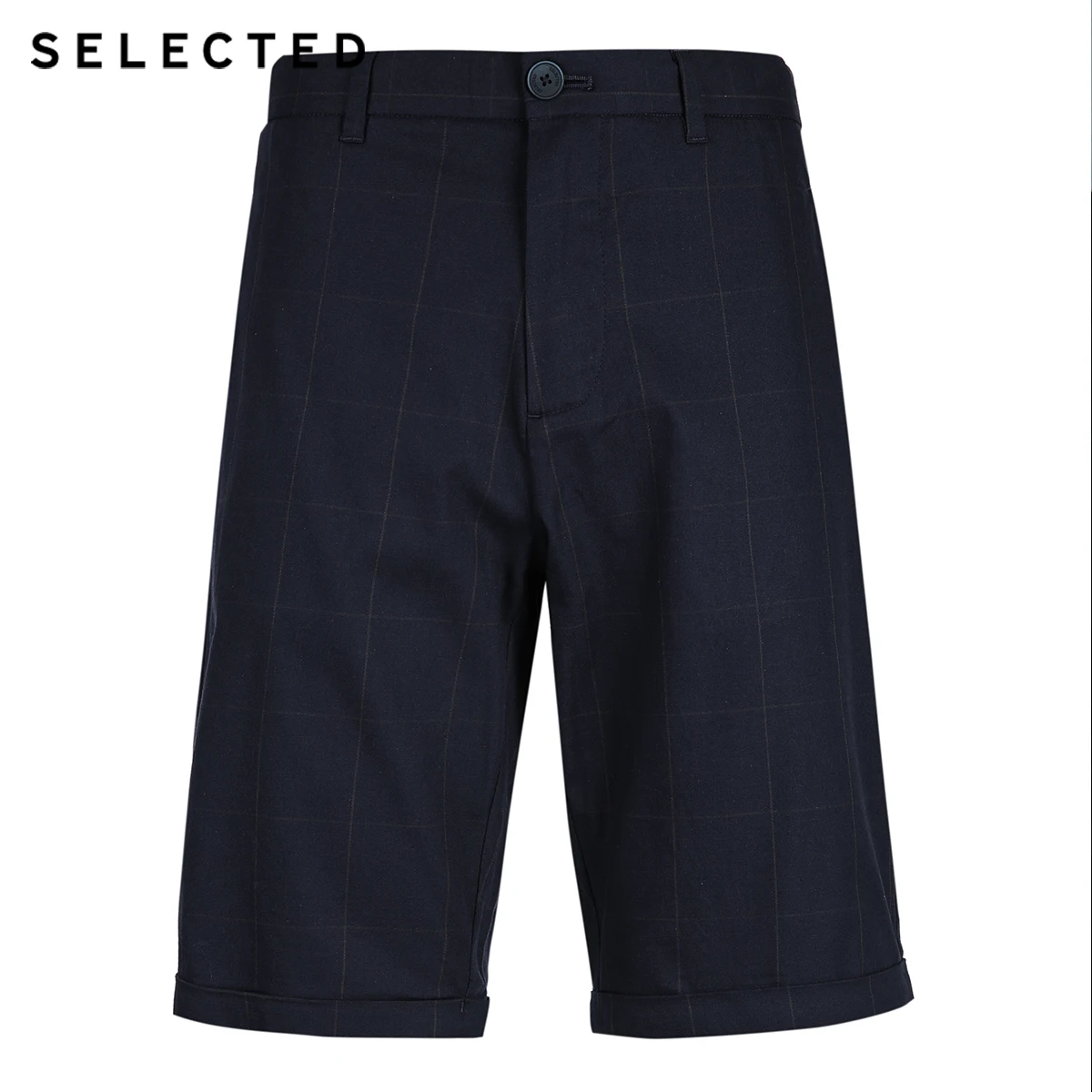 Шорты мужские прямые в клетку до колена | Мужская одежда