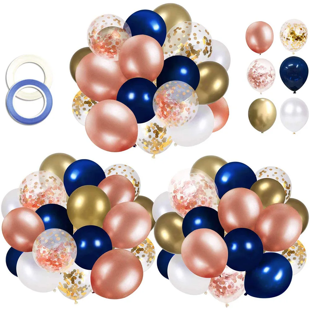 

68-Piece Navy Blue Rose Gold Latex balloon party Decoration Set Suitable for Birthday Party Graduation Ceremony Decoration