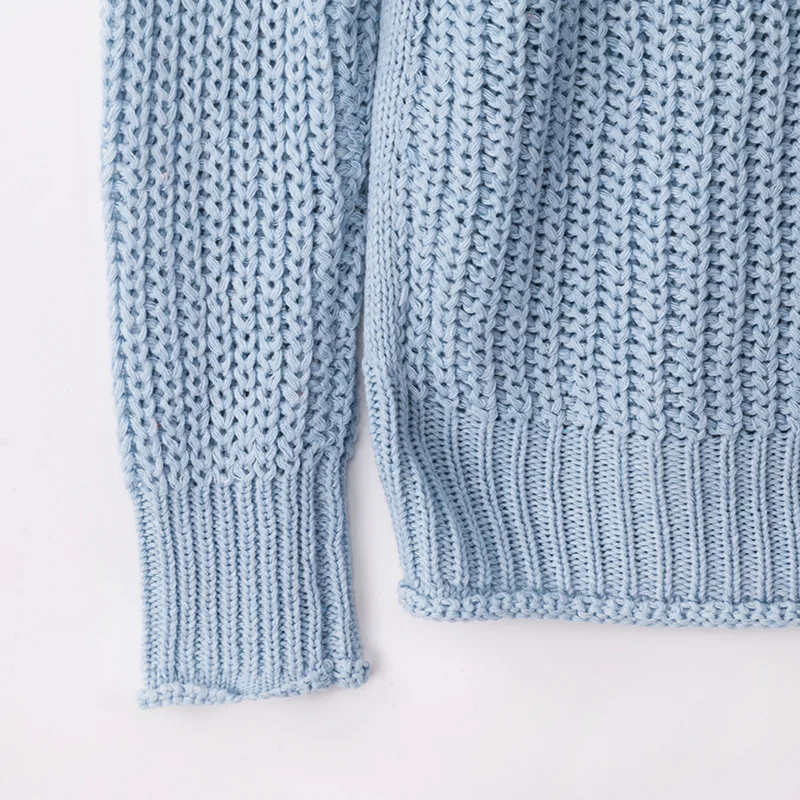 

2019 Women's Knitting Sweaters Thick Solid Three Color Long Sleeve Turtleneck Loose Type Knitted Autumn/Winter Fashion Clothes
