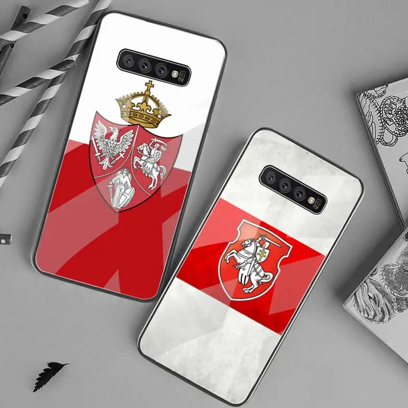 

Belarus flag white and red flag Phone Case Tempered Glass For Samsung S20 Plus S7 S8 S9 S10 Plus Note 8 9 10 Plus