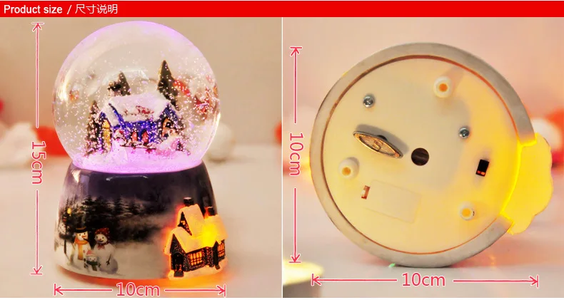 Free shipping Snow crystal ball crystal ball Christmas music box crystal ball music box snow Christmas music box