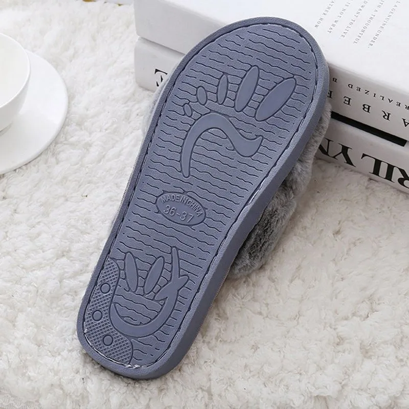 

Women Summer Casual Fur Fluffy Slippers Flat Non-Slip Solid Real Fox Furry Slides Large Size Shoes Fur Sandals Free Shipping