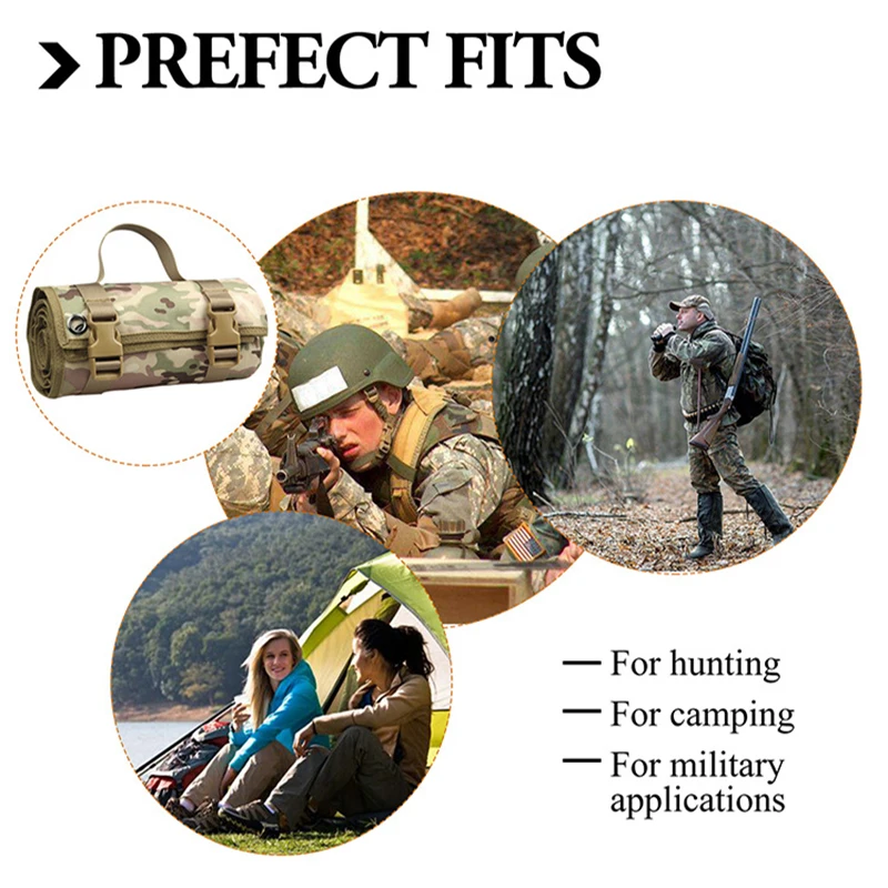 Outdoor Camping/Hunting Training EDC Tactical Shooting Mat Shooters Lightweight Roll-Up Military Airsoft Gun Pad Accessories | Спорт и