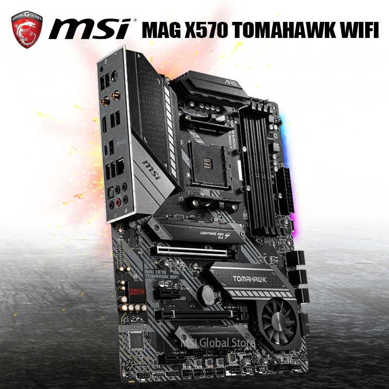 Billig Für MSI MAG X570 TOMAHAWK WIFI Motherboard AM4 AMD X570 DDR4 RYZEN 9 128GB SATA 6 Gb/s Desktop ATX AMD Mainboard AM4 M.2 HDMI