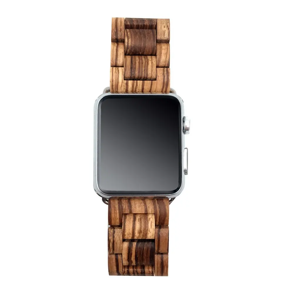 Деревянный браслет для apple watch5 4 band 44 мм 40 мм Высокое качество цельная древесина часы ремень для iwatch 3 2 1 38 мм 42 мм петли аксессуары
