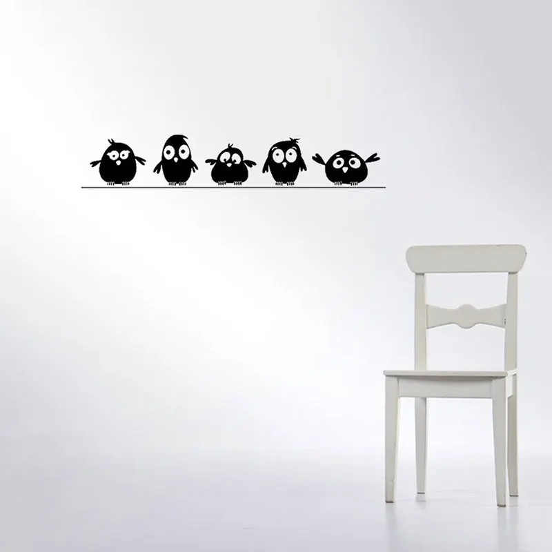 

Lovely five birdies Wall Sticker Kids rooms living room Background decoration Mural art Decals Cute bird stickers for Home Decor