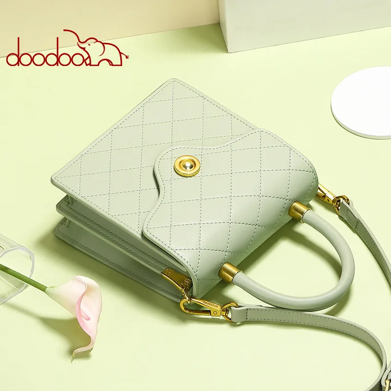 

DOODOO Brand Women Handbag Female Shoulder Crossbody Bags Ladies Pu Leather Top-handle Messenger Bags Flower Tassel Orname Tote