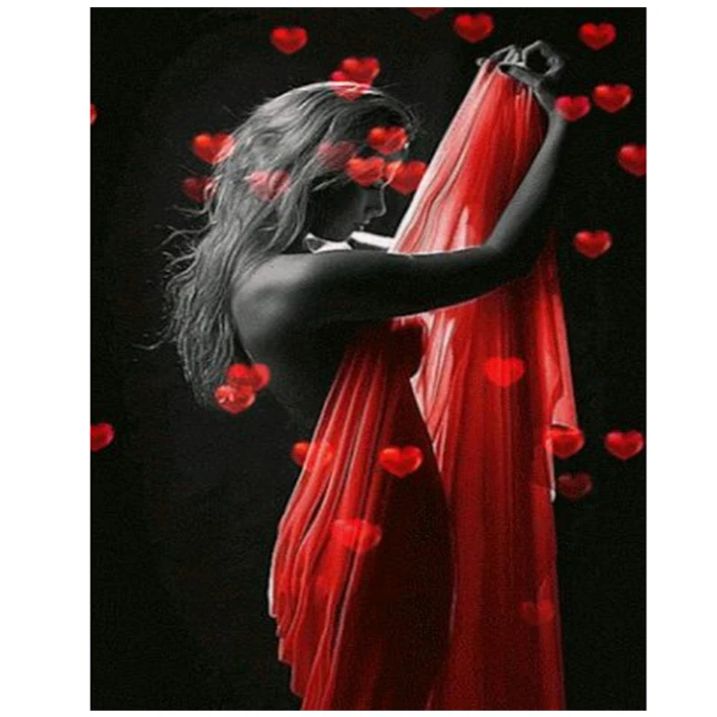 5D алмазная живопись своими руками красота боди-арт красная пряжа полная