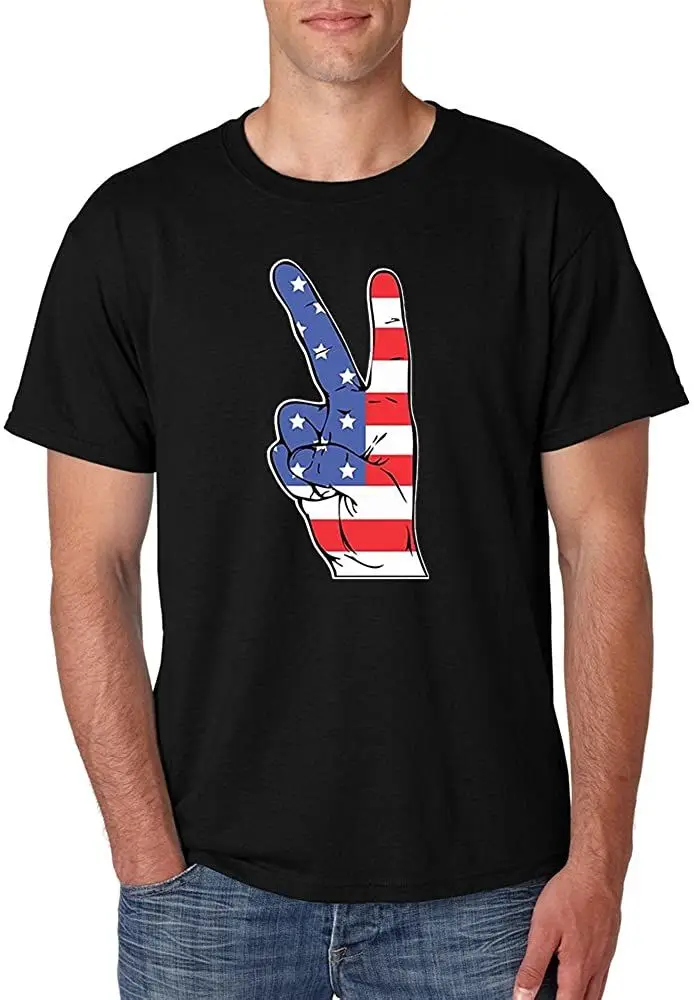 

Men's American Flag Hand Tee Shirt New Summer Mens Cool 2020 Breathable All Cotton Short Sleeve T-Shirt