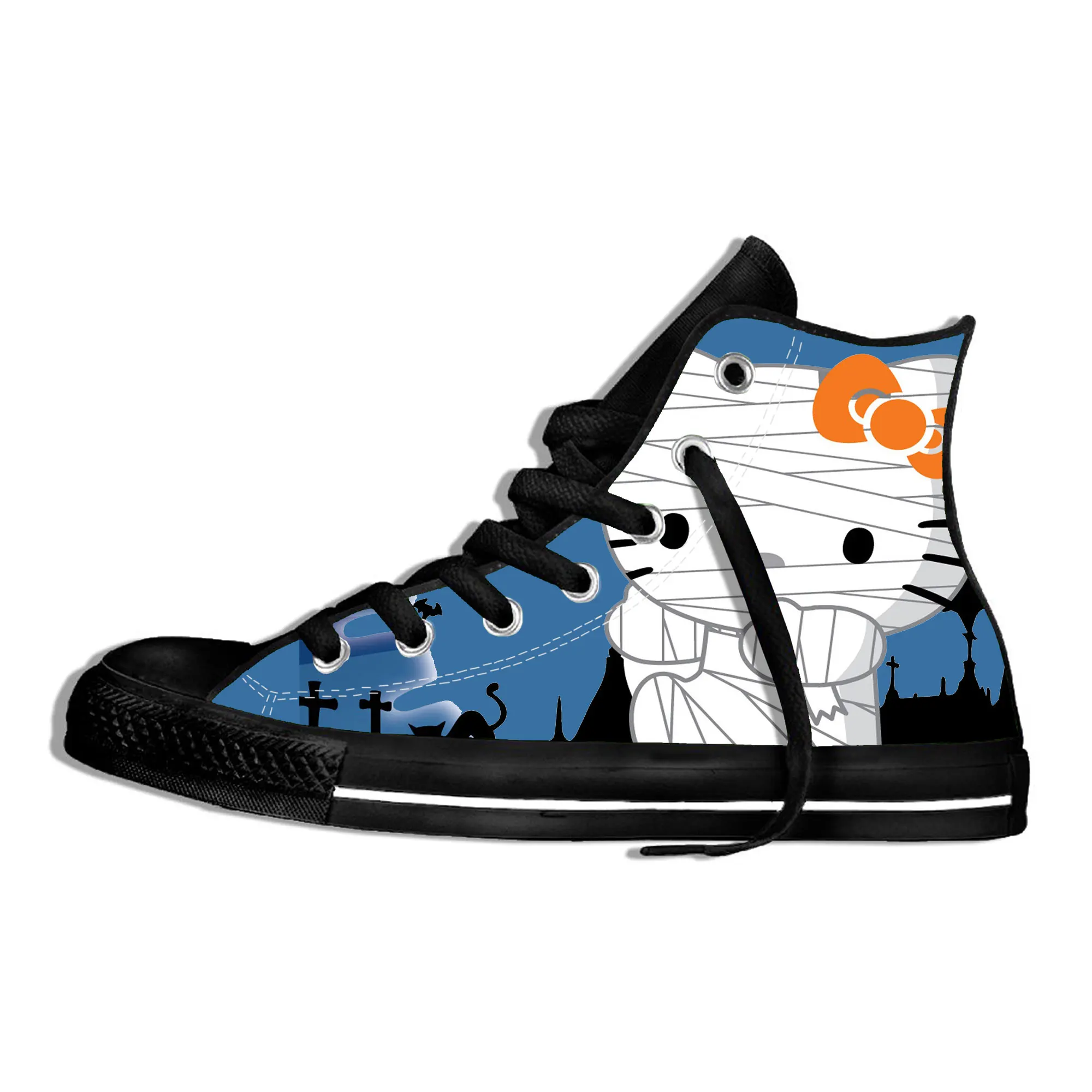 

Hello Kitty Canvas Shoes Men Women Fashion Summer Casual Sneakers Student Casual Shoes High Top Vulcanize Shoes 2021 Spring