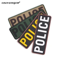 emersongear tactical pvc patch%e2%80%9cpolice%e2%80%9d 15x5cm morale badge emblem sticker for airsoft plate carrier pouch helmet hunting vest