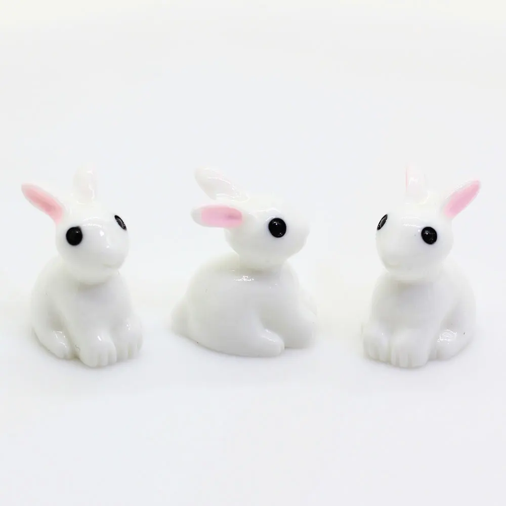 

50/100pc 3D Mini Rabbit Animal Miniature Fairy Garden Decoration Doll House Terrarium Decor Ornament Toys Micro Landscape Ornam