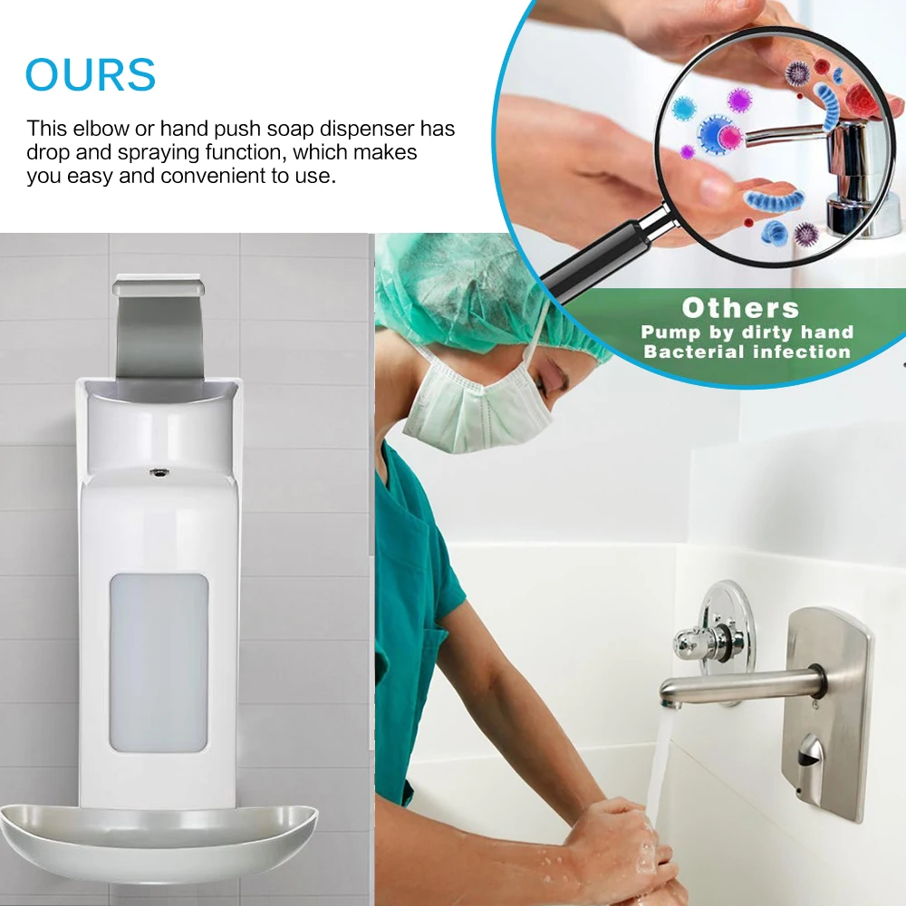 Настенная Ручная стирка дезинфекционный диспенсер локоть Пресс дезинфекции
