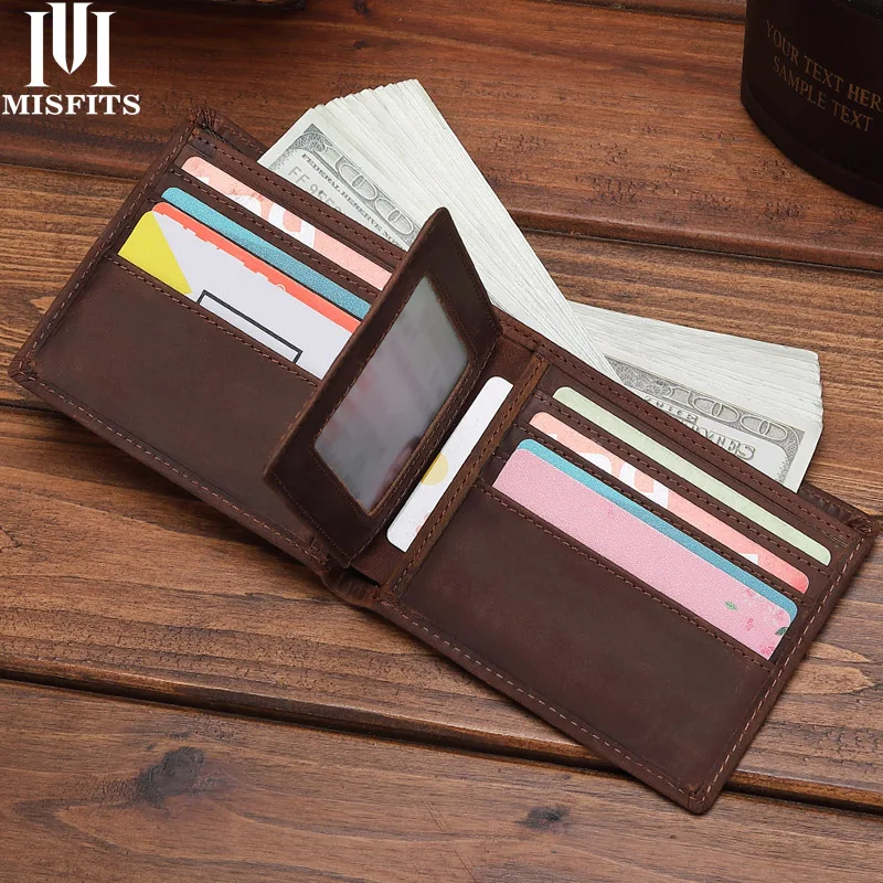 Кошелек MISFITS мужской винтажный из воловьей кожи|men wallet genuine|brand men walletmen brand |
