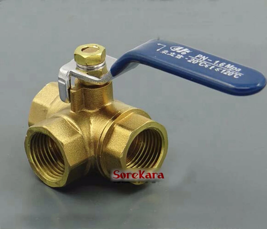 Равный женский 3/4 &quotBSP резьба латунь тройник l-порт/t-порт шаровой клапан с ручкой