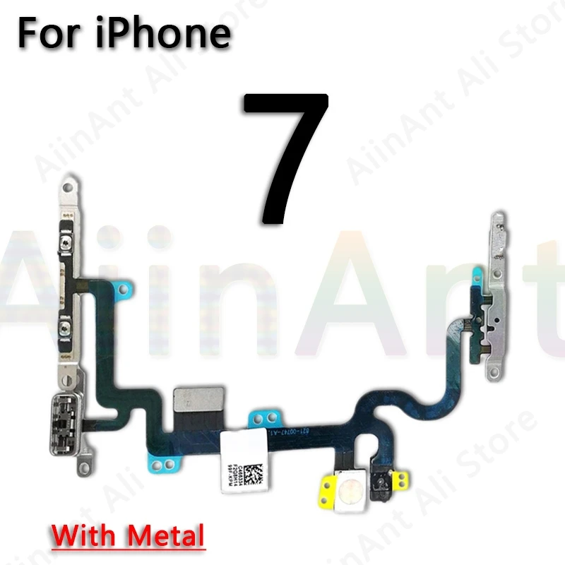 Гибкий кабель для отключения звука и громкости для iPhone 5S, 5c, SE, 5, 6, 6s, 7, 8 Plus, запасные части из металла - Цвет: For iPhone 7
