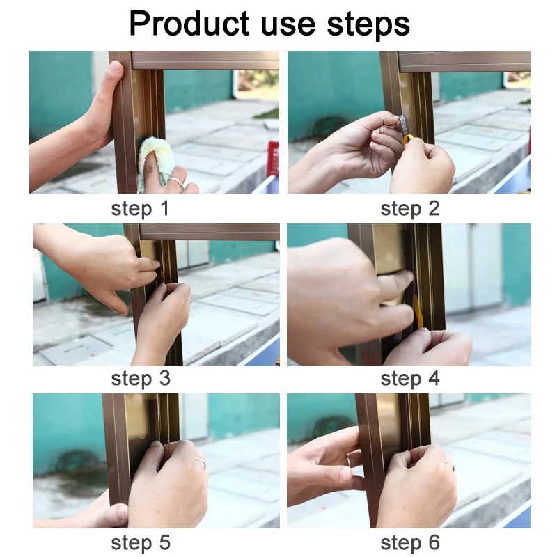

1 Pcs Self Adhesive Seal Strip 5M Door Draught Excluder Brush Windproof Window Protector-30