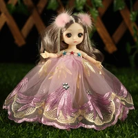 new mini 16cm bjd doll with clothes suit 112 makeup cute princess wedding dress fashion dolls toys for girls gift diy dress up