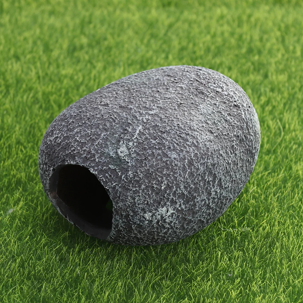 

Resin Emulational Reptile Hide Rest Cave Pet Habitat Ornament for Reptile Pets (Stone Egg, Medium Size)