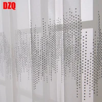 luxury endless wave 3d diamond sheer curtains for bedroom window screen white gray tulle for living room kitchen balcony