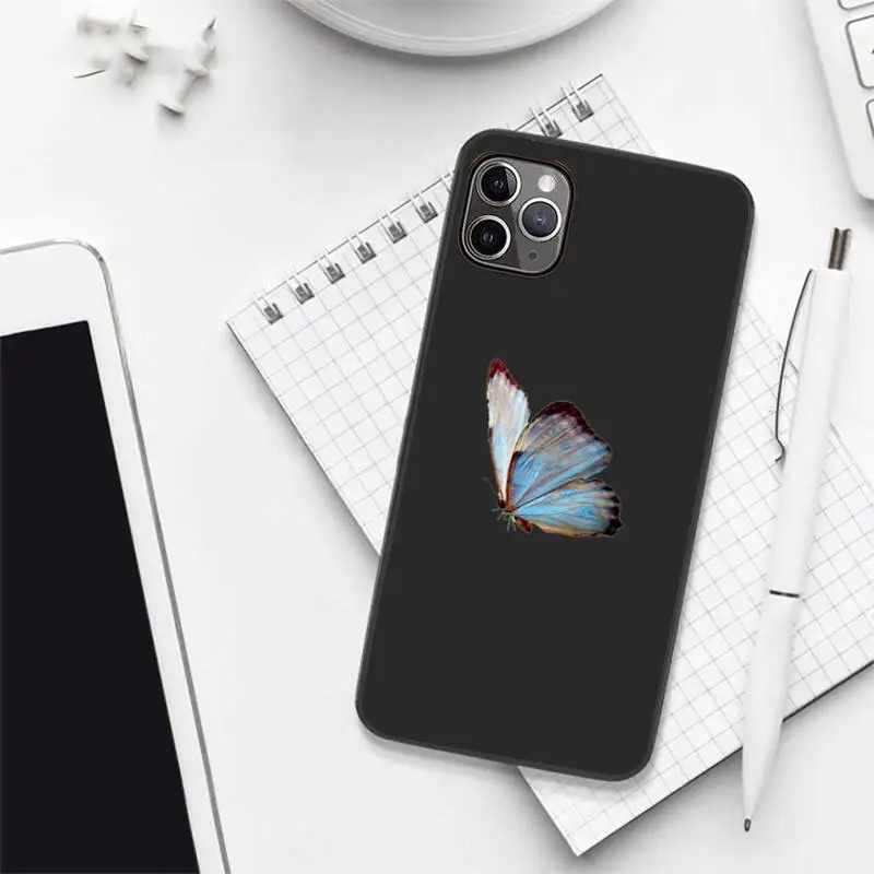 

Flying Butterfly Phone Case Candy Color for iPhone 6 7 8 11 12 s mini pro X XS XR MAX Plus high quality Anti-fall shell