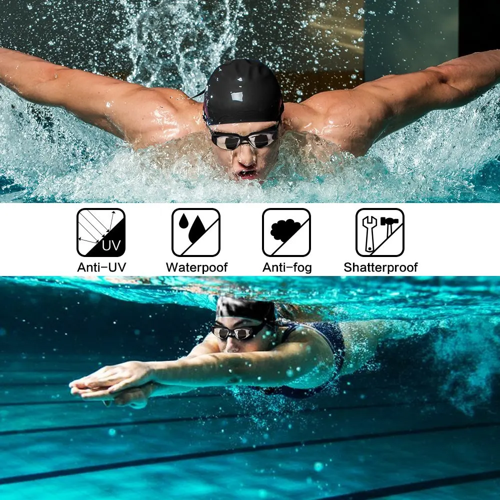 

Professional Swimming goggles HD Anti-Fog 100% UV adjustable glasses belt swim goggle adult Waterproof prescription glasses