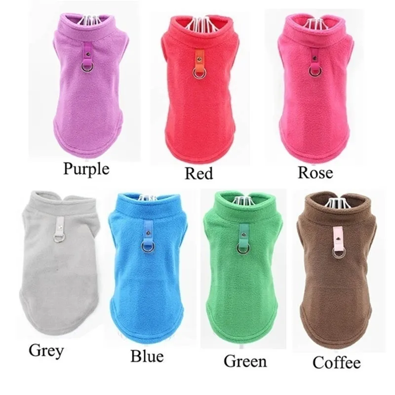 Флисовый жилет для собак Winyer Puppy, жгут, куртка, бульдог, Йоркский мопс, дракон, Бигль, пудель, 7 цветов, одежда для маленьких собак, зимняя куртка для собак