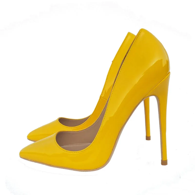 Keshangjia women's fashion high heels yellow sexy pointed single shoes bridal wedding party | Обувь