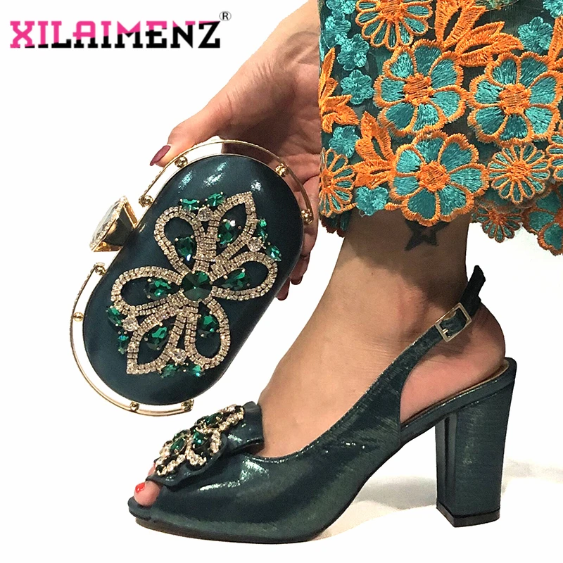 

Женская обувь и сумка в африканском стиле, цвет темно-зеленый