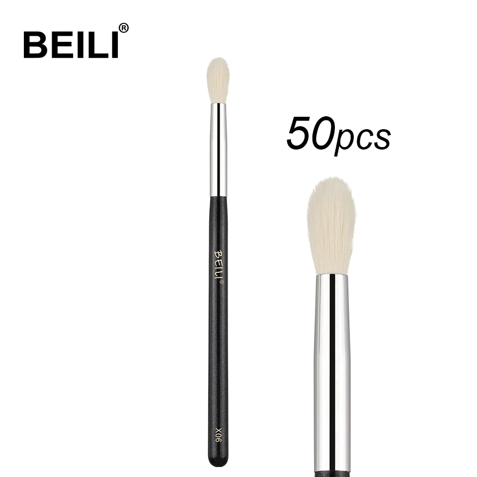 BEILI 50 шт. натуральные козьи волосы для смешивания глаз кисти макияжа Тени век