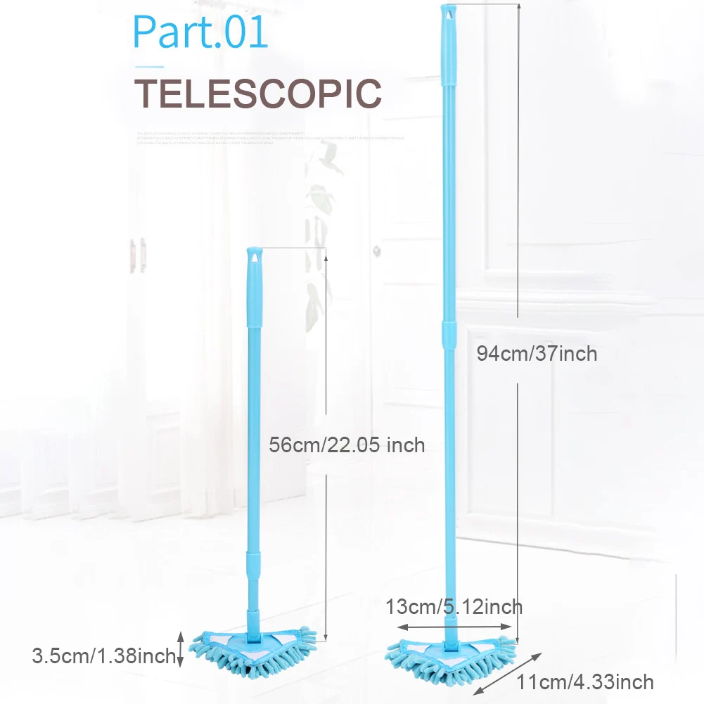 

180 Degree Rotatable Triangle Cleaning Mop High Quality Retractable Instant Water Absorption Fast Cleaning Glass Cleaner