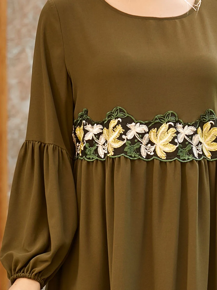 

Ramadan Turkey India Muslim Dress Embroidered Floral Abaya Duabi Arab Vestidos Moroccon Kaftan Islamic Clothing Jilbab Gown Robe